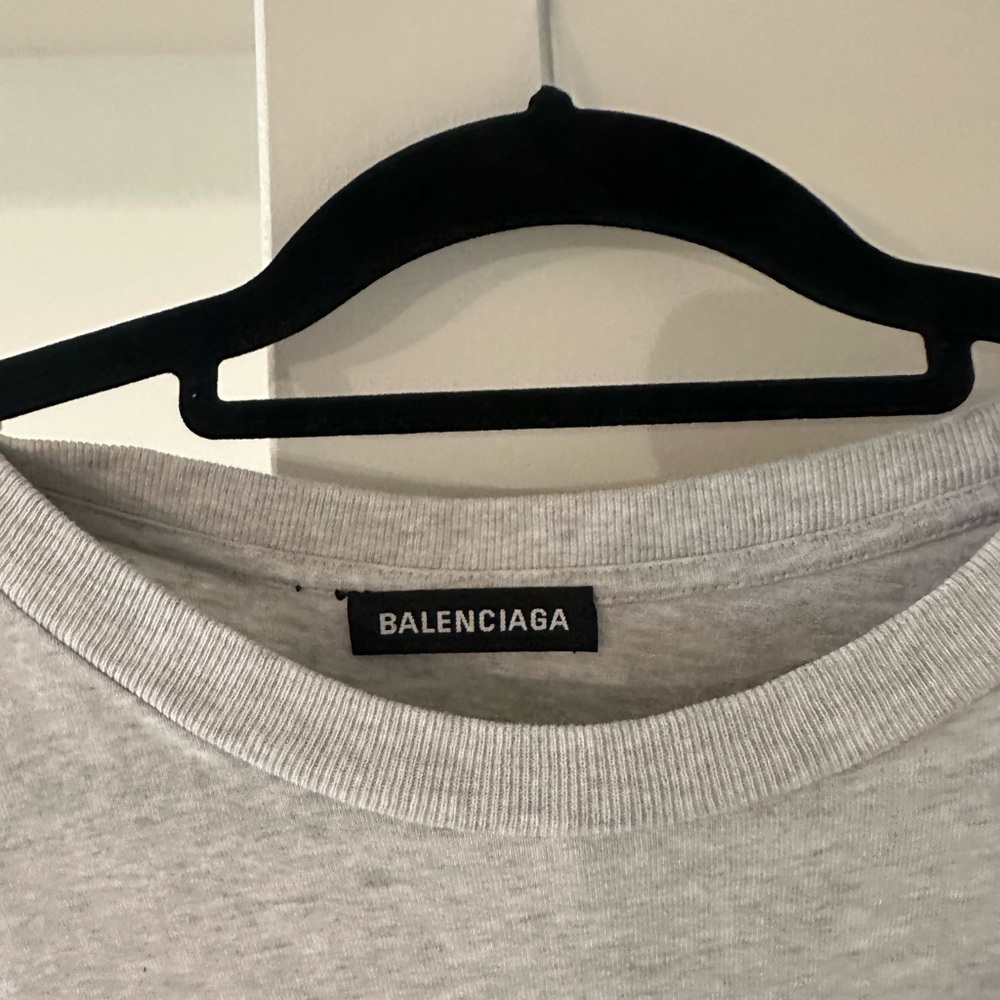 Balenciaga Light Gray Logo Short-Sleeve Tee - Picture 5 of 5